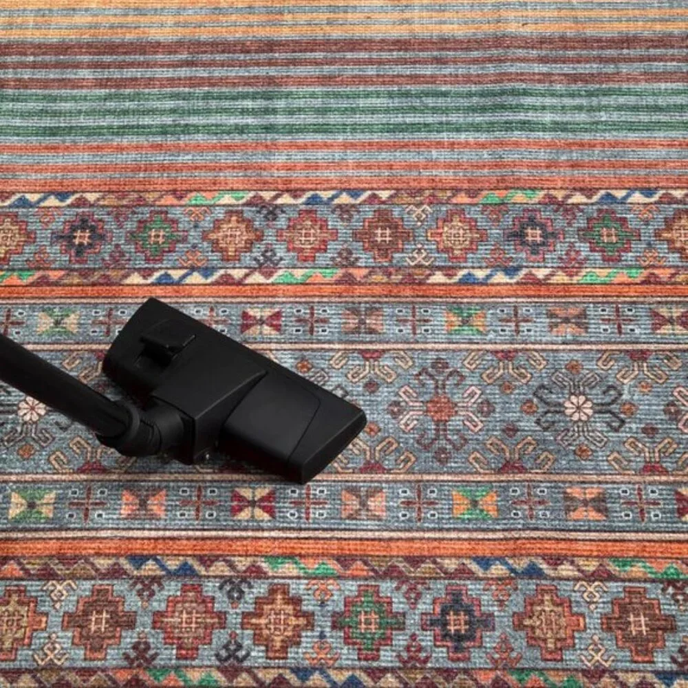 3x5 Washable Entry Rug, Non-Slip, Low Pile, Vintage, Durable for High Traffic